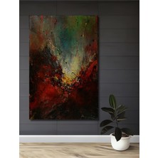 Teona Ahşap Yangın Ruhu Yağlı Boya Görünümlü Modern Soyut Sanat Dekoratif Ahşap Tablo Dikdörtgen Tablo