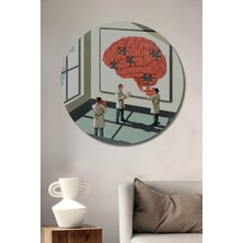 Teona Ahşap Bilimsel Beyin Puzzle Yağlı Boya Görünümlü Ahşap Dekoratif Tablo Yuvarlak Tablo