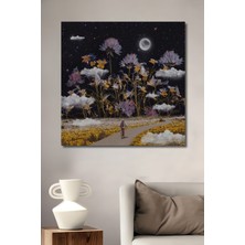 Teona Ahşap Rüya Gibi Çiçek Bahçesi Yağlı Boya Görünümlü Ahşap Dekoratif Tablo Dikdörtgen Tablo