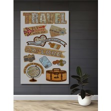 Teona Ahşap Ahşap Dekoratif Tablo Seyahat Temalı Yağlı Boya Görünümlü Sanat Eseri Dikdörtgen Tablo