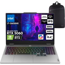 Lenovo Loq 15IRX10 I7-13650HX 16-Gbddr5 4 Tbssd RTX5060 (8GB-100W-GDDR7) 15.6" IPS 144Hz Windows 10 Home + Hmf Sırt Çantası 83JE00J5TRHMF99