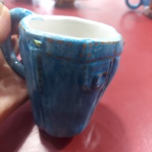 Es Dekor Seramik El Yapım Büyük Kupa Kot Pantalon Mavi 1 Adet