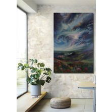 Teona Ahşap Baharın Yağlı Boya Görünümlü Rüyası Ahşap Dekoratif Tablo Dikdörtgen Tablo