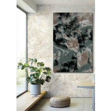 Teona Ahşap Modern Soyut Desenli Yağlı Boya Görünümlü Ahşap Dekoratif Tablo Dikdörtgen Tablo