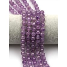 Taşmir Lavanta Ametist (Aa Kalite) Doğal Taş Dizi 8 mm Yuvarlak Kesim