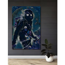 Teona Ahşap Mavi Modern Sanat Yağlı Boya Görünümlü Ahşap Dekoratif Tablo Dikdörtgen Tablo