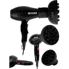Steiner Alman 3400 Watt Ac Motor Saç Kurutma Makinesi Professional Fön Makinesi + Difüzör + 2 Adet Başlık