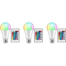 Cata CT-4058 Kumandalı Rgb LED Ampul 9W - 3 Adet ( Renk Değiştiren Ampul )