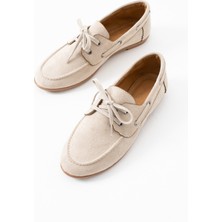 Duxal Shoes Juno Kadın Süet Bağcıklı Mokasen Ayakkabı Casual Babet