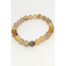 Down Art Gümüş Aksesuarlı Sitrin Doğal Taşlı Bileklik