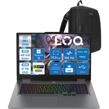 Lenovo Loq 17IRX10 Intel Core I7 13650HX 48GB Ddr5 8tb SSD RTX5050 8gb 115W Windows 11 Pro 17.3 Inç Fhd (1920X1080) IPS 300NITS 165HZ 100% Srgb Taşınabilir Bilgisayar W83JH006CTRP30 + Zetta Çanta