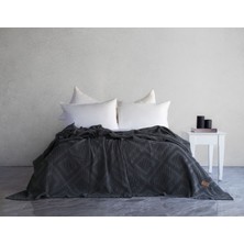 Dantela Carro Waffle Yatak Örtüsü - Antrasit