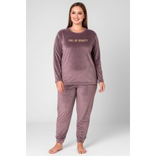 Pemilo Kadın 13212 Büyük Beden Kadife Pijama Takımı