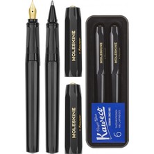 Moleskine x Kaweco Dolma Kalem ve Tükenmez Kalem Seti Siyah