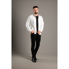 Zeki Özer Erkek Beyaz Dokulu Hırka