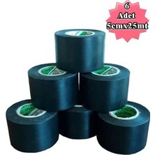Evimdeyokyok Siyah Pvc Bant 6 Adet 5CMX25M Izolasyon Bandı 50MM