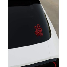 Okyay Works 2 Çay Sticker - Kırmızı - Kırmızı - Araba-Motosiklet Etiket Sticker