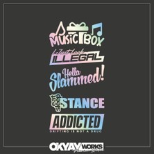 Okyay Works Hologram Arka Cam Sticker Paket 03 - Araba-Motosiklet Etiket Sticker