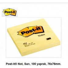 Kitabevimden Post-It Yapışkanlı Not Kağıdı (12 ADET)100 Yp 76X76 Sarı 654-X