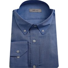 Uki Mavi Slim Fit Uzun Kol Oxford Klasik Gömlek
