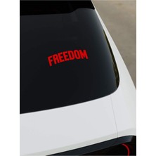 Okyay Works Freedom Sticker - Kırmızı - Kırmızı - Araba-Motosiklet Etiket Sticker