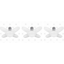 Cata CT-1151 30 Watt 4 Kollu Pervane LED Ampul 6500K Beyaz Işık E-27 Duy 3 Adet