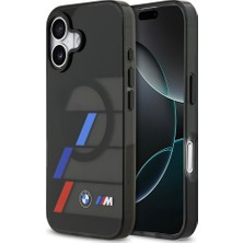 iPhone 17 Uyumlu Kılıf Bmw Lisanslı M-Safe Şarj Özellikli Iml Baskılı Üç Renkli M Dizayn Kapak Siyah