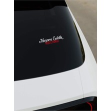 Okyay Works Nazara Geldik Çatlıyoruz Sticker - Beyaz - Beyaz - Araba-Motosiklet Etiket Sticker