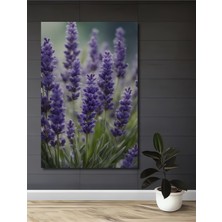 Teona Ahşap Mor Lavantalar Yağlı Boya Görünümlü Ahşap Dekoratif Tablo Dikdörtgen Tablo