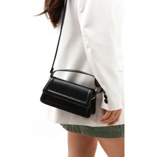 TheMoiss Kapaklı Mini Boy Kadın Omuz Çantası Siyah (Ekstra Askılı),ek,kol ve Omuz Çantası