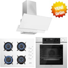 Ferre ve Afm Tech Markalı / Nıva Fryart Airfry /  Beyaz Ankastre Set ( QEP64CB + FM2201 + FM3301 )