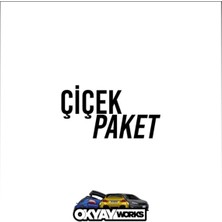 Okyay Works Çiçek Paket Sticker -Siyah - Araba-Motosiklet Etiket Sticker