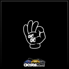 Okyay Works Ok Ok Sticker - Beyaz - Araba-Motosiklet Etiket Sticker