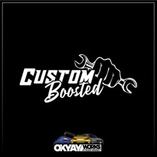 Okyay Works Custom Boosted Sticker - Beyaz - Araba-Motosiklet Etiket Sticker