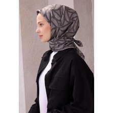 Belli Geometrik Desen Ipek Twill Eşarp 4221D01 05