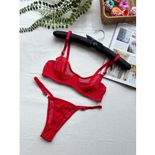 Mean Girl Lingerie Tül Transparan Bralet Iç Çamaşır Takımı