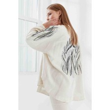 Dadali Nakışlı Keten Kimono