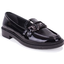Dagoster DZA07-863701 Siyah Rugan Günlük Loafer  Kadın Ayakkabı