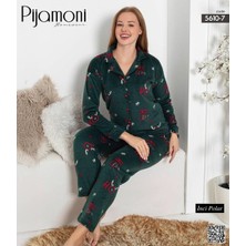 Boyraz Inci Polar Düğmeli Pijama Takımı
