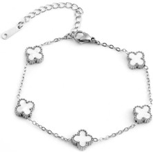 Çelik Yonca Bileklik Silver