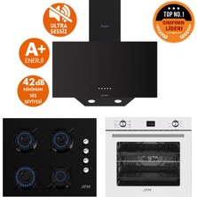 Ferre ve Afm Tech Markalı  / Elmas Sessiz Davlumbazlı  Ankastre Set ( D086- Sa + FM2200 + FM7701)