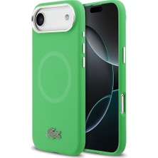 iPhone 17 Air Kılıf Lacoste Lisanslı M-Safeli Ikonik Logo Metal Kamera Çerçeveli Silikon Kapak Yeşil