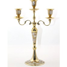 Pirinç Sedefli 3'lü Şamdan 26096