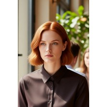 FRM Kadın Zamansız Poplin Dokuma Uzun Kollu Gömlek Ofis ve Günlük Konforlu Stil Fonksiyonel Şık