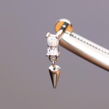 Aida Jewelss Yüksek Kalite G23 Titanium Kübik Spayk Sallantı Zirkon Titanyum 8x1.2mm Labret Piercing
