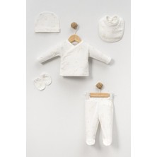 Bebitof %100 Pamuk Civciv Desenli 5 Parça Yenidoğan Hastane Çıkışı Zıbın Seti BBTF.EKR.20133.03