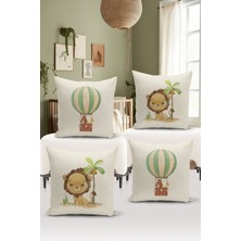 Filamente 4'lü Kırlent Kılıf Seti Çocuk Bebek Odası Dijital Baskılı