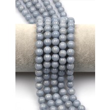 Taşmir Anjelit Melek Taşı Doğal Taş Dizi 8 mm Yuvarlak Kesim