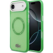 iPhone 17 Air Kılıf Lacoste Orjinal Lisanslı M-Safe Özellikli Ikonik Timsah Logolu Buzlu Kapak Yeşil