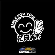 Okyay Works Smile Sticker - Beyaz - Araba-Motosiklet Etiket Sticker